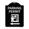 Signmission Parking Permit With Left ArrowHeavy-Gauge Aluminum Architectural Sign, 24" x 18", BW-1824-23402 A-DES-BW-1824-23402 - alternate 1